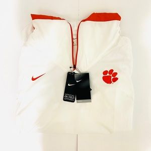 NWT Nike white Clemson Windbreaker hoodie